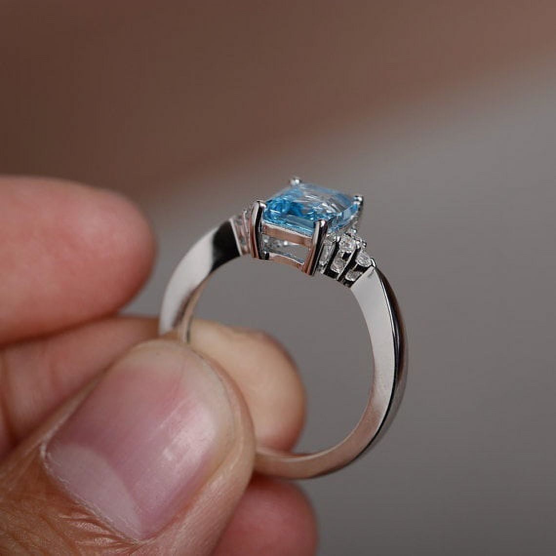 Women's 925 Sterling Silver Mystic Rainbow Topaz Engagement Wedding Band Rings
