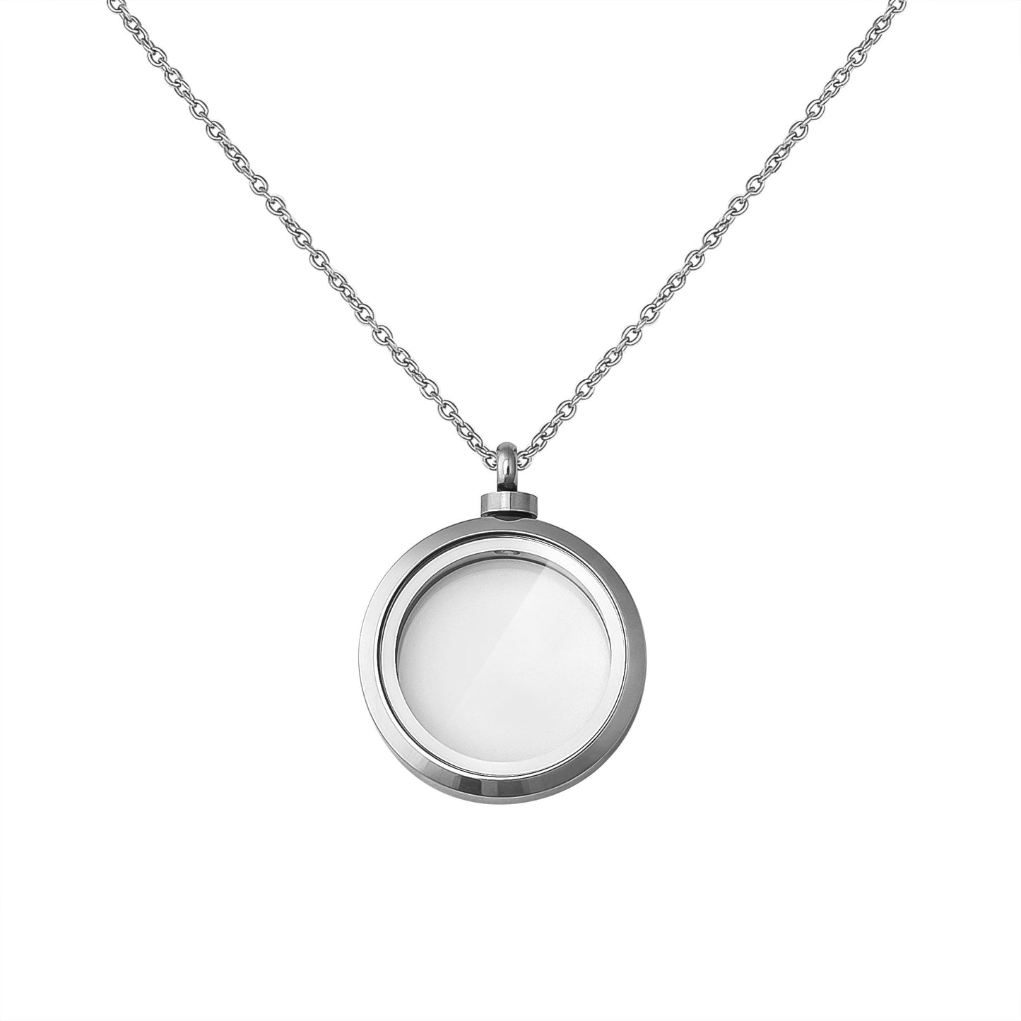 Anavia Collar con Medallón de Cristal con Memoria Collar Conmemorativo para Cenizas, Medallón con Forma de Urna de Cristal, Joyería Conmemorativa para Cabello O Medallón de Flores Secas