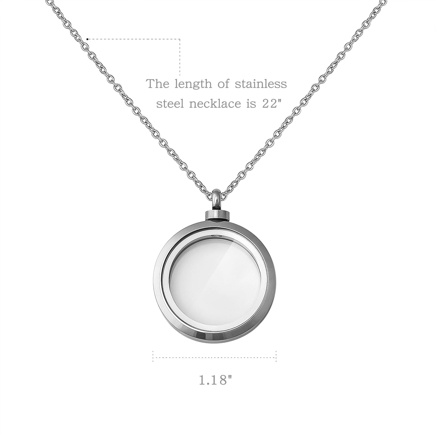 Anavia Collar con Medallón de Cristal con Memoria Collar Conmemorativo para Cenizas, Medallón con Forma de Urna de Cristal, Joyería Conmemorativa para Cabello O Medallón de Flores Secas